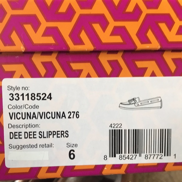 Tory Burch Dee Dee Suede & Shearling Moccasin Slippers - Picture 15 of 15